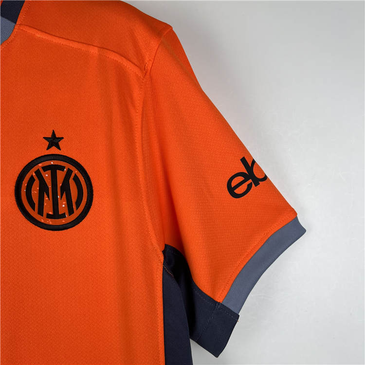 23/24 Inter Milan Third Orange Soccer Jersey Football Shirt - Click Image to Close